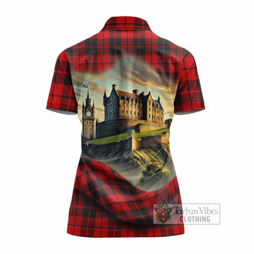 Hogg (Hog) Tartan Family Crest Women's Polo Shirt with Scottish Ancient Castle Style
