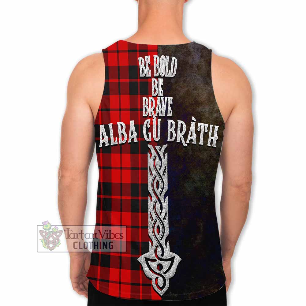 Tartan Vibes Clothing Hogg (Hog) Tartan Family Crest Men's Tank Top Alba Gu Brath Be Brave Lion Ancient Style