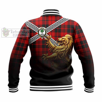 Hogg (Hog) Crest Tartan Baseball Jacket with Golden Lion Emblem Celtic Style