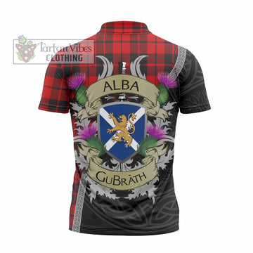 Hogg (Hog) Tartan Family Crest Zipper Polo Shirt Lion Rampant Royal Thistle Shield Celtic Inspired