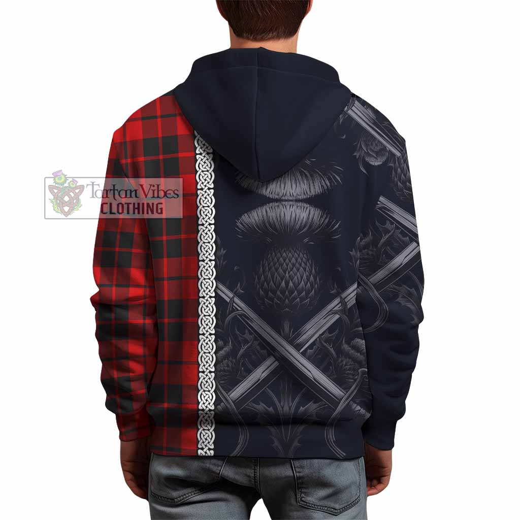 Tartan Vibes Clothing Hogg (Hog) Tartan Hoodie with Family Crest Cross Sword Thistle Celtic Vibes