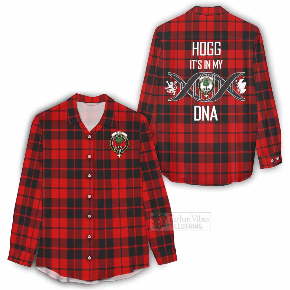 Tartan Vibes Clothing Hogg (Hog) Tartan Women's Casual Shirt with Family Crest DNA In Me Style