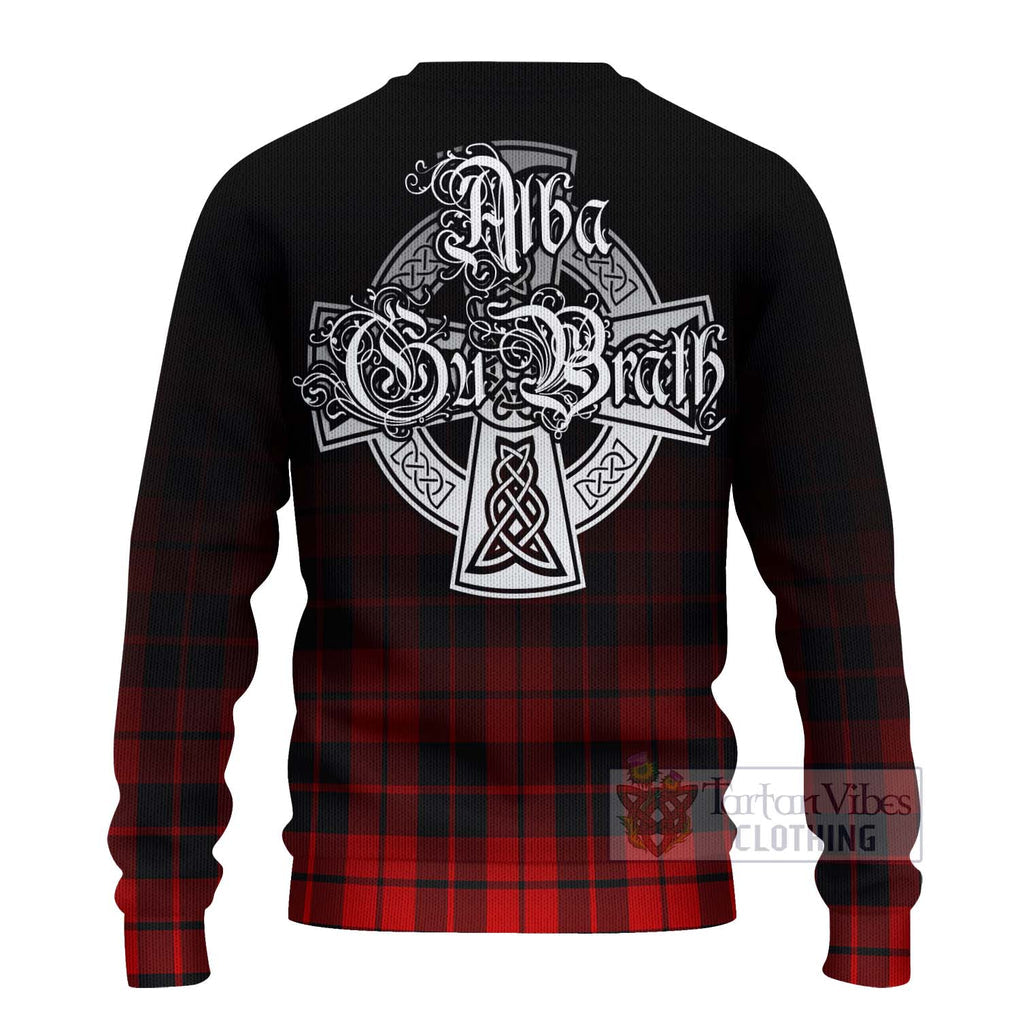 Tartan Vibes Clothing Hogg (Hog) Tartan Knitted Sweater Featuring Alba Gu Brath Family Crest Celtic Inspired