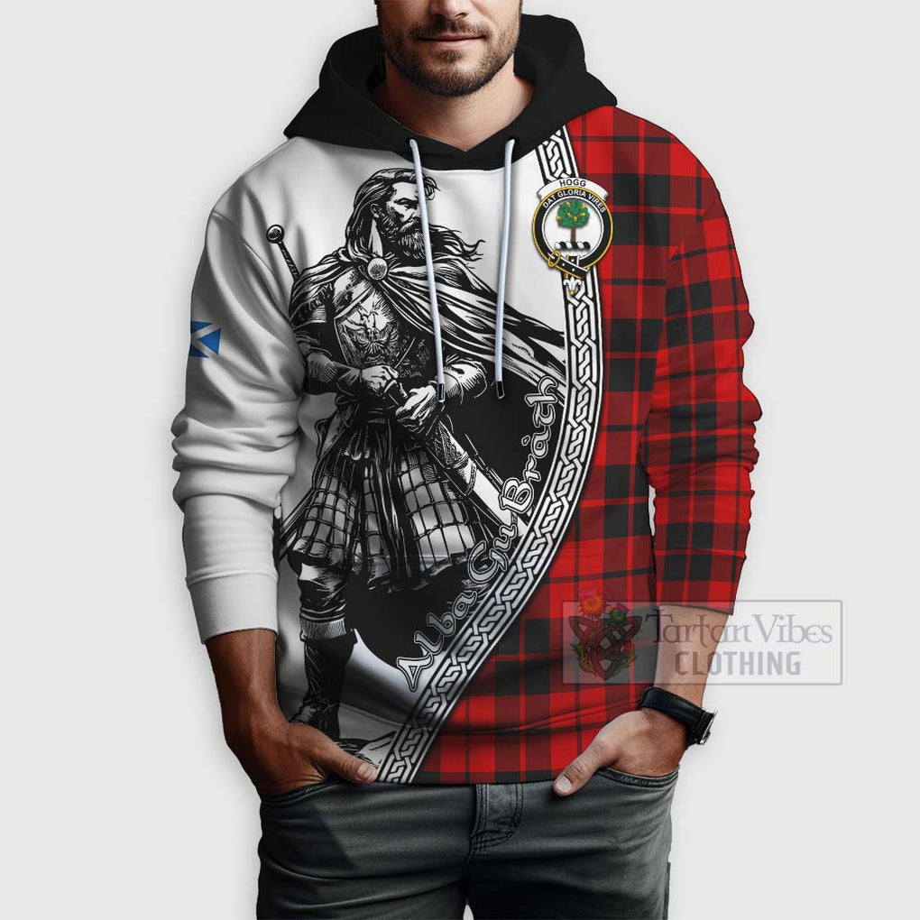 Tartan Vibes Clothing Hogg (Hog) Tartan Clan Crest Hoodie with Highlander Warrior Celtic Style