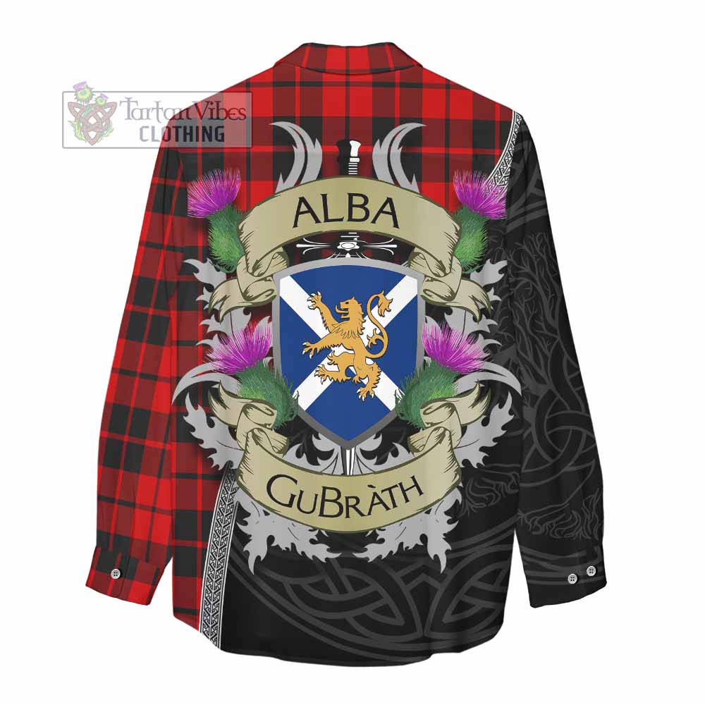 Tartan Vibes Clothing Hogg (Hog) Tartan Family Crest Women's Casual Shirt Lion Rampant Royal Thistle Shield Celtic Inspired
