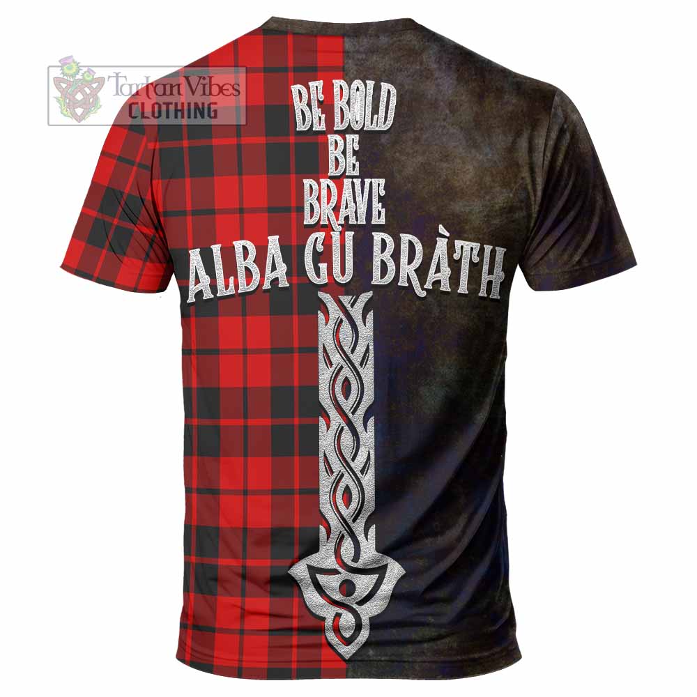 Tartan Vibes Clothing Hogg (Hog) Tartan Family Crest T-Shirt Alba Gu Brath Be Brave Lion Ancient Style