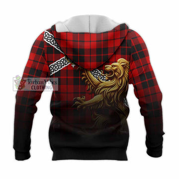 Hogg (Hog) Crest Tartan Knitted Hoodie with Golden Lion Emblem Celtic Style
