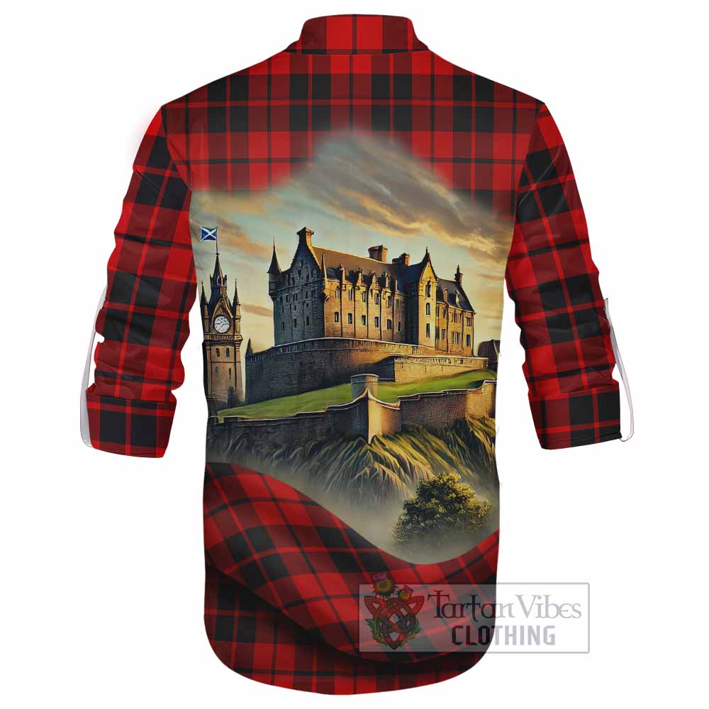Tartan Vibes Clothing Hogg (Hog) Tartan Family Crest Ghillie Kilt Shirt with Scottish Ancient Castle Style