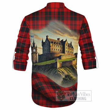 Hogg (Hog) Tartan Family Crest Ghillie Kilt Shirt with Scottish Ancient Castle Style