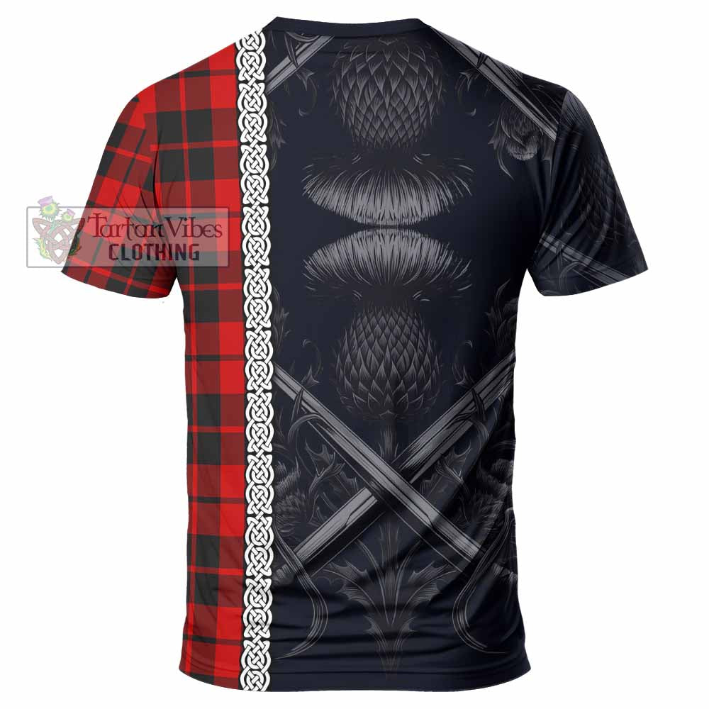 Tartan Vibes Clothing Hogg (Hog) Tartan T-Shirt with Family Crest Cross Sword Thistle Celtic Vibes