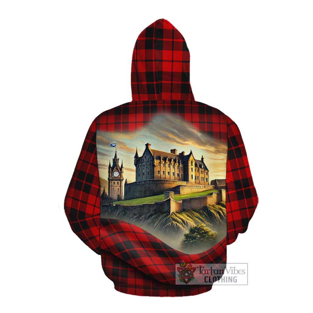 Tartan Vibes Clothing Hogg (Hog) Tartan Family Crest Cotton Hoodie with Scottish Ancient Castle Style