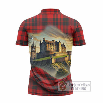 Hogg (Hog) Tartan Family Crest Zipper Polo Shirt with Scottish Ancient Castle Style