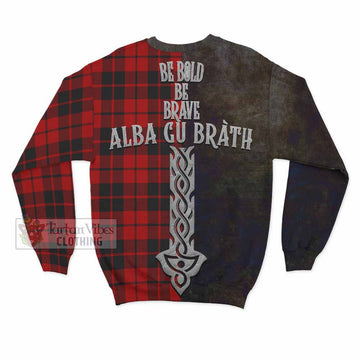 Tartan Vibes Clothing Hogg (Hog) Tartan Family Crest Sweatshirt Alba Gu Brath Be Brave Lion Ancient Style