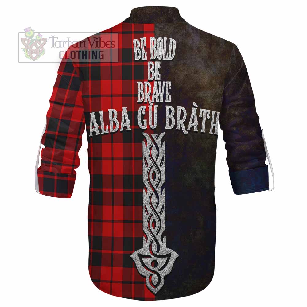 Tartan Vibes Clothing Hogg (Hog) Tartan Family Crest Ghillie Kilt Shirt Alba Gu Brath Be Brave Lion Ancient Style
