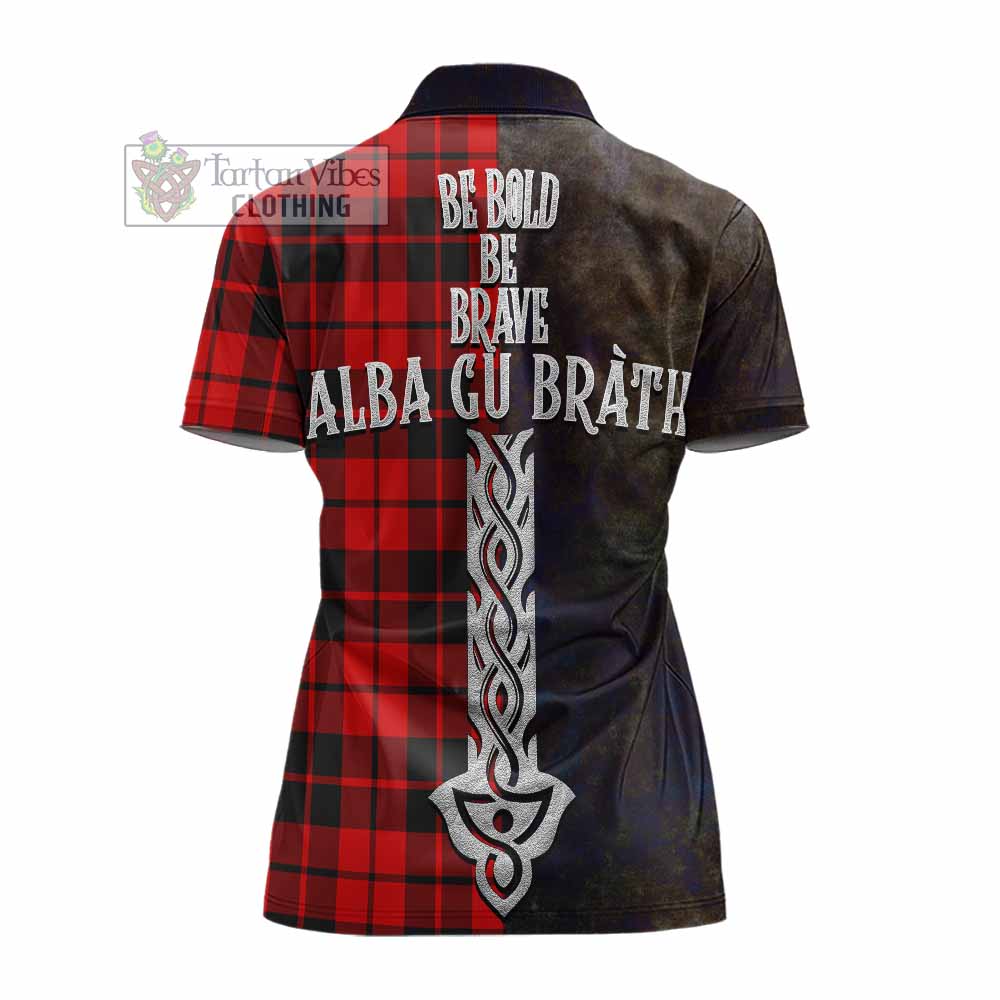 Tartan Vibes Clothing Hogg (Hog) Tartan Family Crest Women's Polo Shirt Alba Gu Brath Be Brave Lion Ancient Style