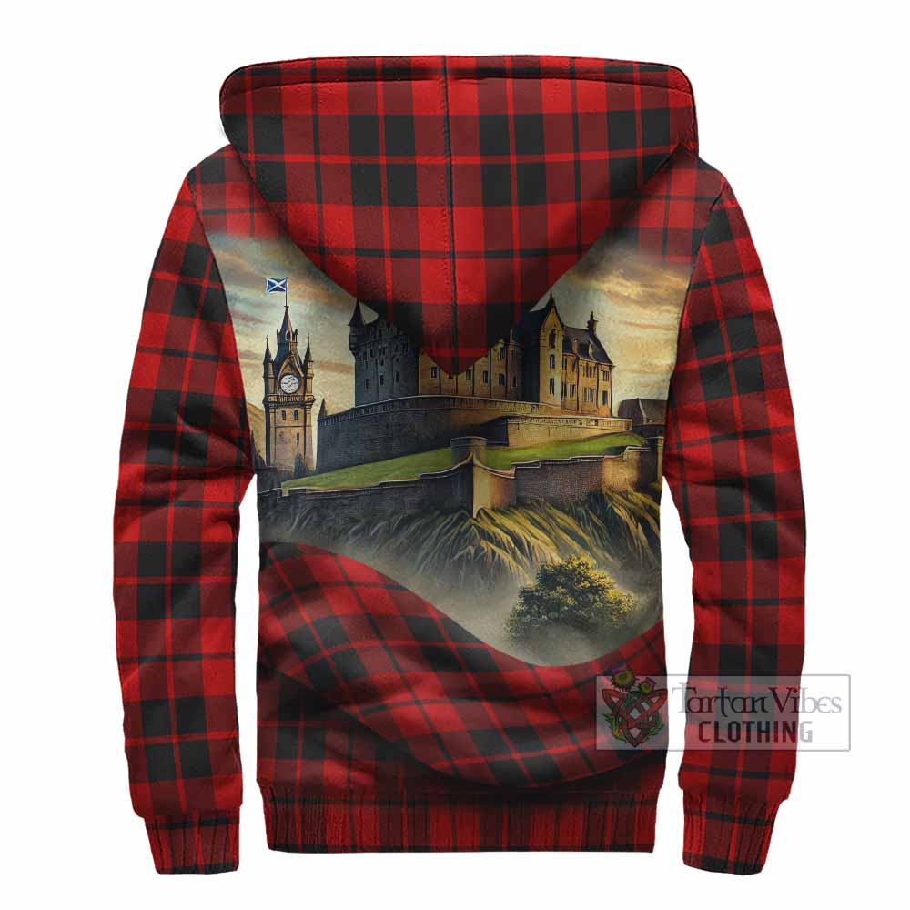 Tartan Vibes Clothing Hogg (Hog) Tartan Family Crest Sherpa Hoodie with Scottish Ancient Castle Style