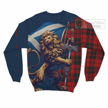Tartan Vibes Clothing Hogg (Hog) Tartan Family Crest Sweatshirt with Scottish Majestic Lion