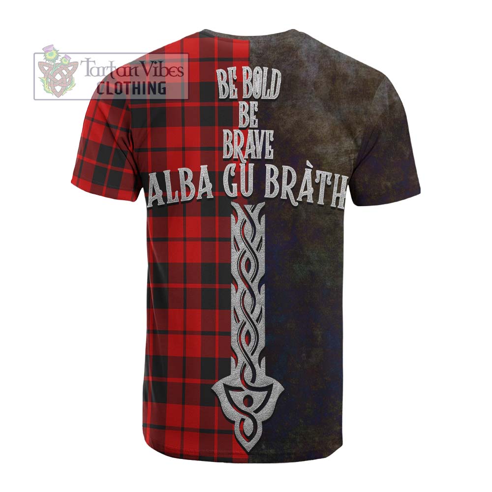 Tartan Vibes Clothing Hogg (Hog) Tartan Family Crest Cotton T-shirt Alba Gu Brath Be Brave Lion Ancient Style