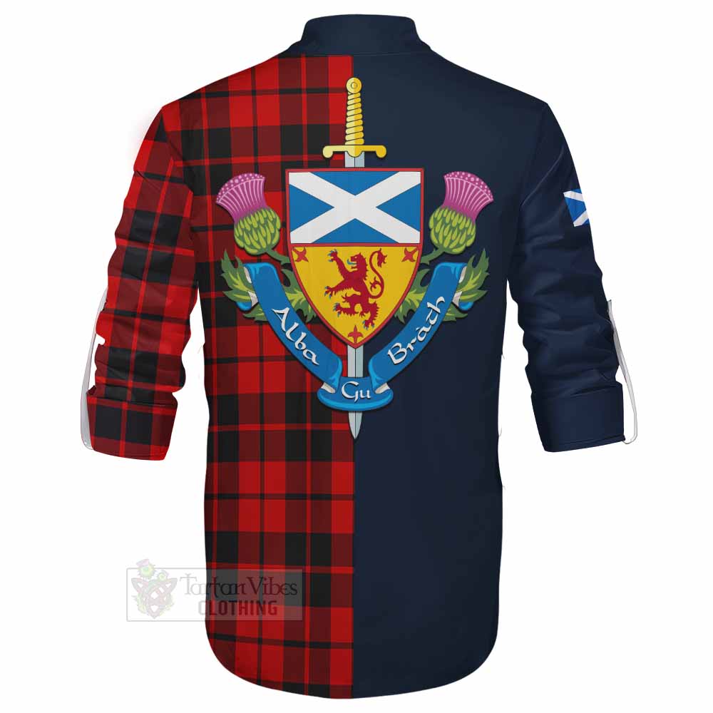 Hogg (Hog) Tartan Ghillie Kilt Shirt Alba with Scottish Lion Royal Arm Half Style