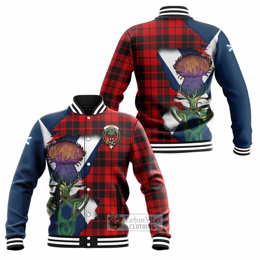 Tartan Vibes Clothing Hogg (Hog) Tartan Family Crest Baseball Jacket Scottish Thistle Celtic Inspired