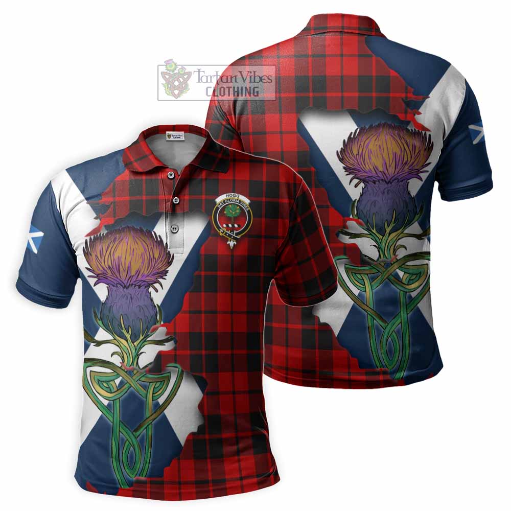 Tartan Vibes Clothing Hogg (Hog) Tartan Family Crest Polo Shirt Scottish Thistle Celtic Inspired