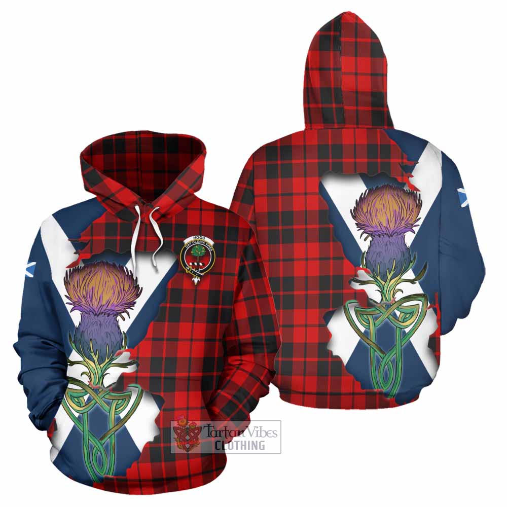 Tartan Vibes Clothing Hogg (Hog) Tartan Family Crest Hoodie Scottish Thistle Celtic Inspired