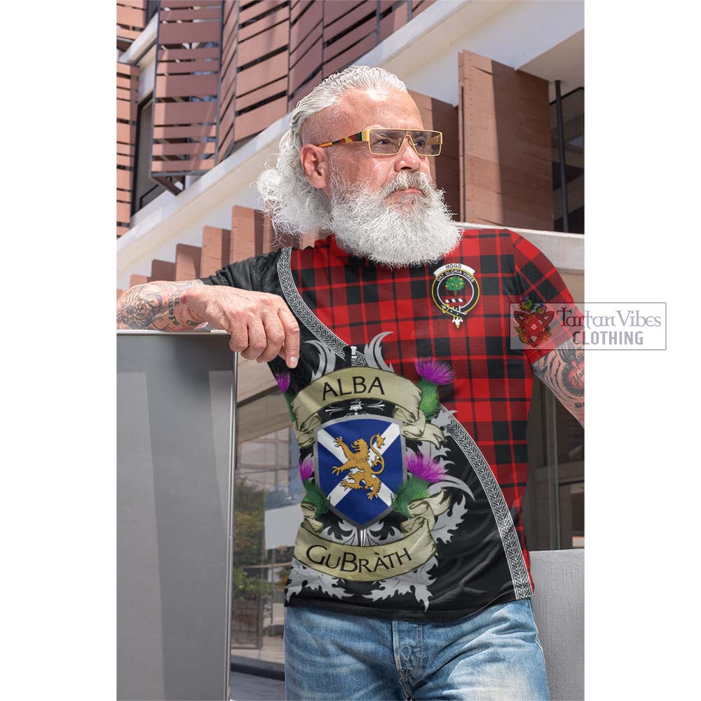 Tartan Vibes Clothing Hogg (Hog) Tartan Family Crest Cotton T-shirt Lion Rampant Royal Thistle Shield Celtic Inspired