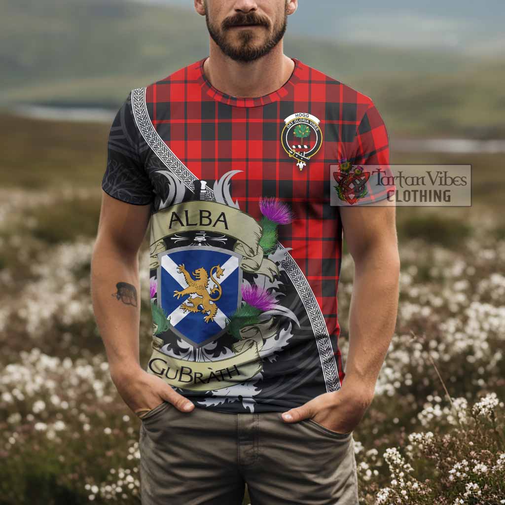 Tartan Vibes Clothing Hogg (Hog) Tartan Family Crest T-Shirt Lion Rampant Royal Thistle Shield Celtic Inspired