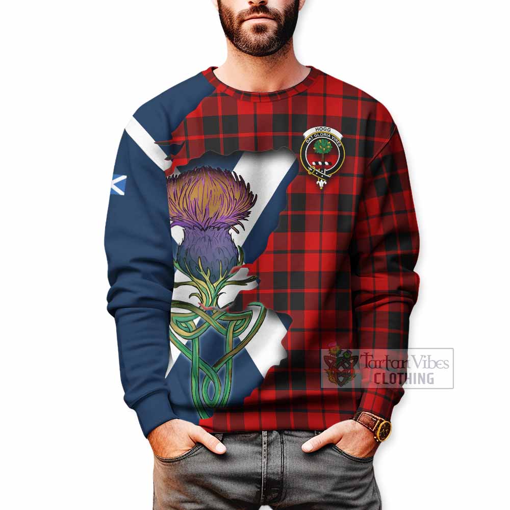 Tartan Vibes Clothing Hogg (Hog) Tartan Family Crest Sweatshirt Scottish Thistle Celtic Inspired
