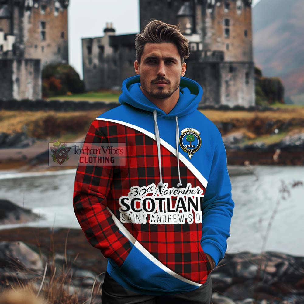 Tartan Vibes Clothing Hogg (Hog) Family Crest Tartan Cotton Hoodie Celebrate Saint Andrew's Day in Style
