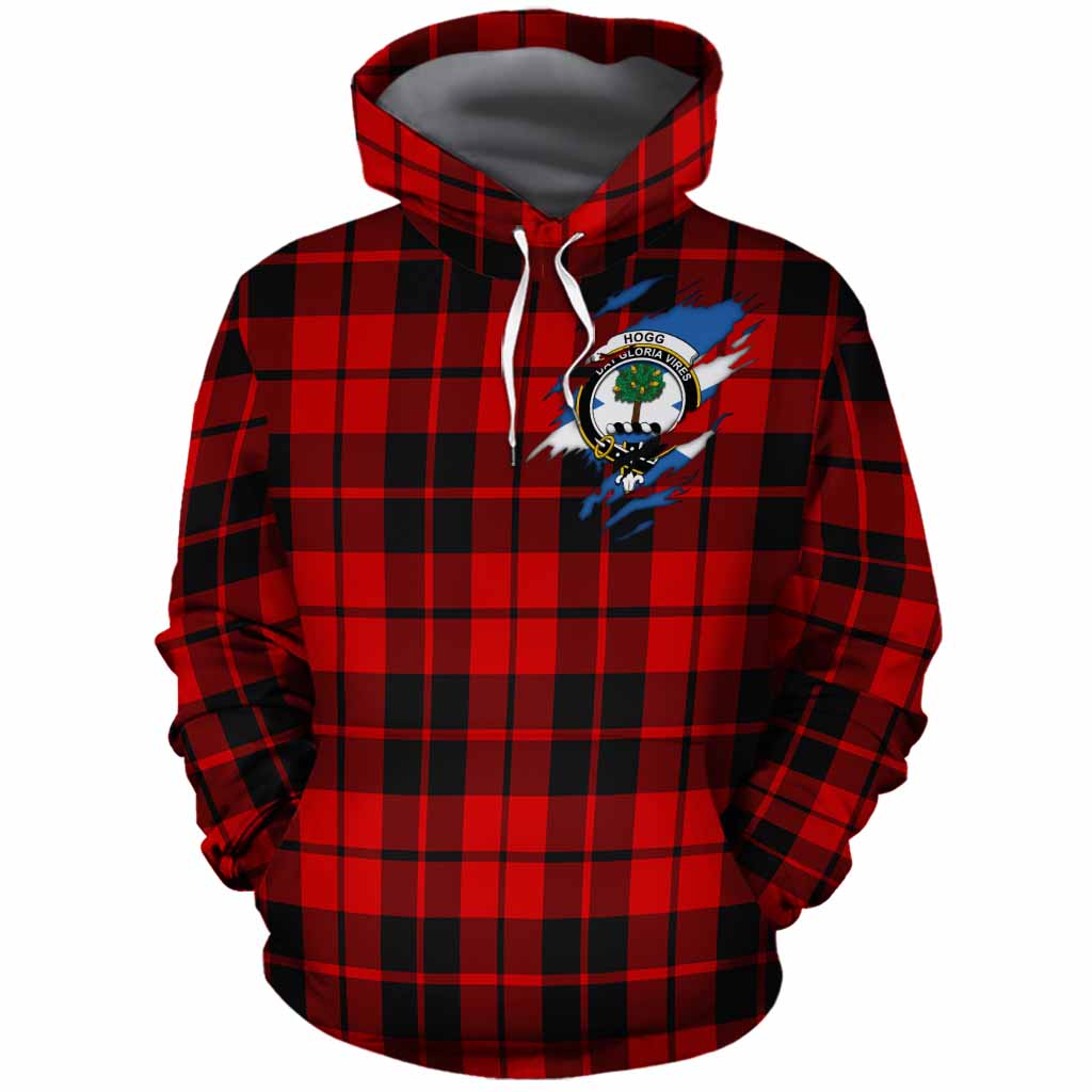 Hogg (Hog) Clan Crest In Me Tartan Cotton Hoodie Scotland Flag Style