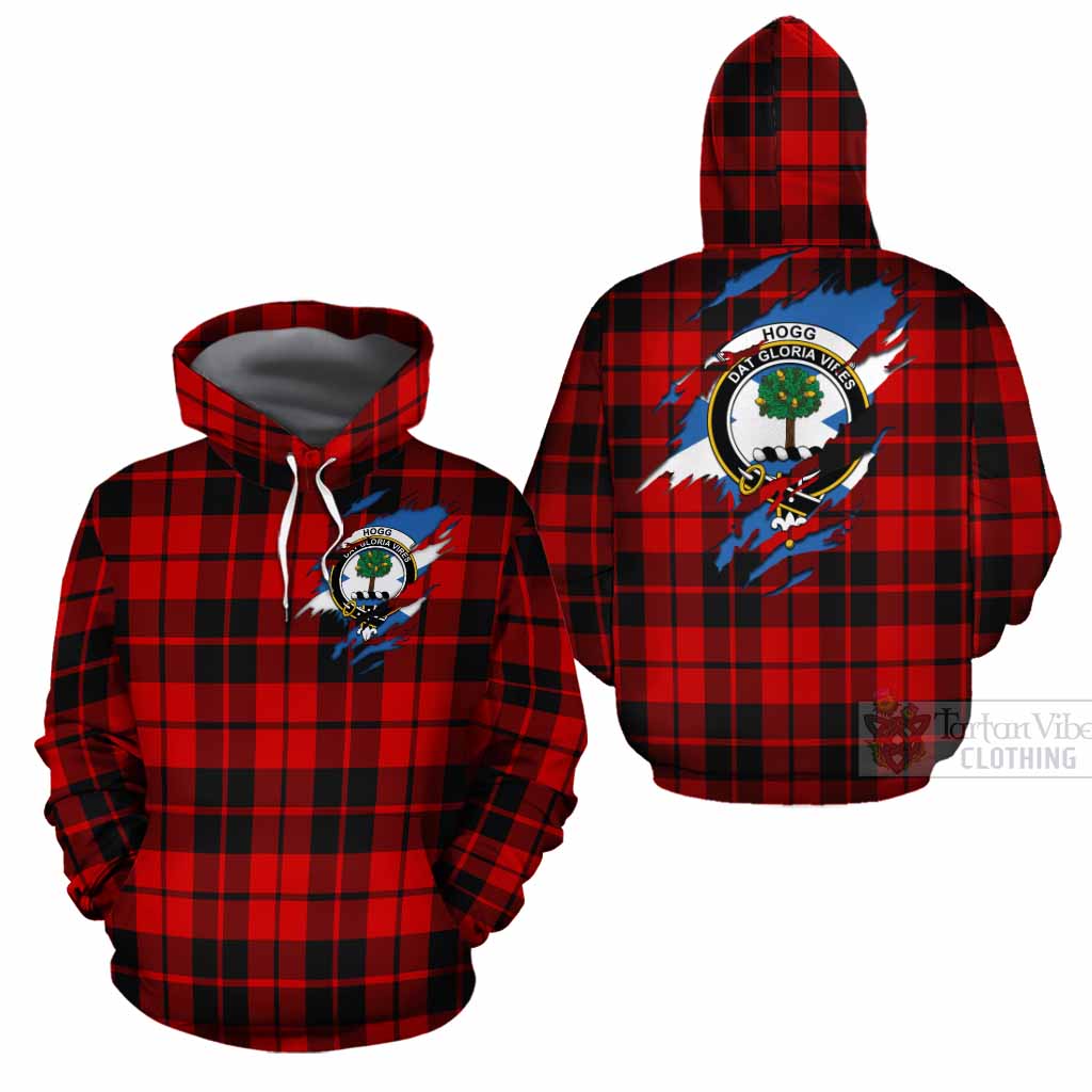 Hogg (Hog) Clan Crest In Me Tartan Cotton Hoodie Scotland Flag Style