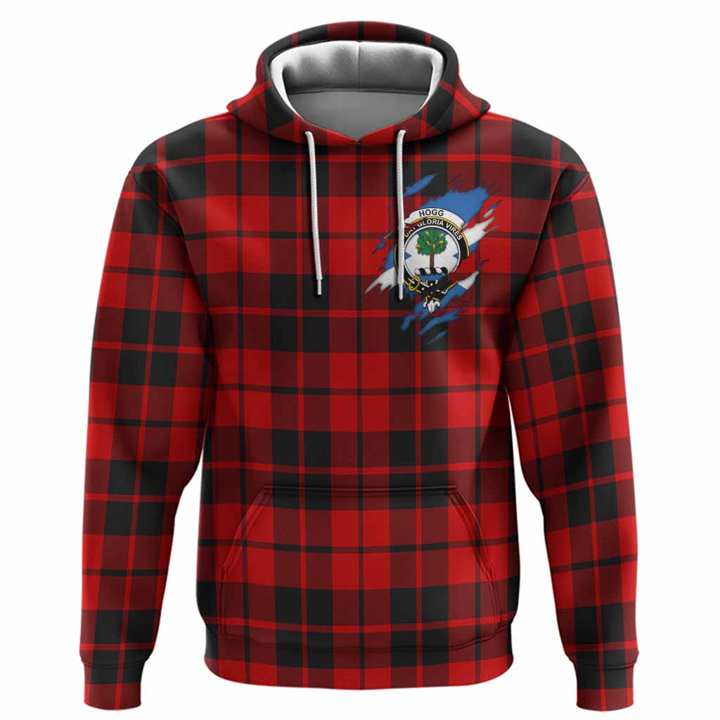 Hogg (Hog) Clan Crest In Me Tartan Hoodie Scotland Flag Style