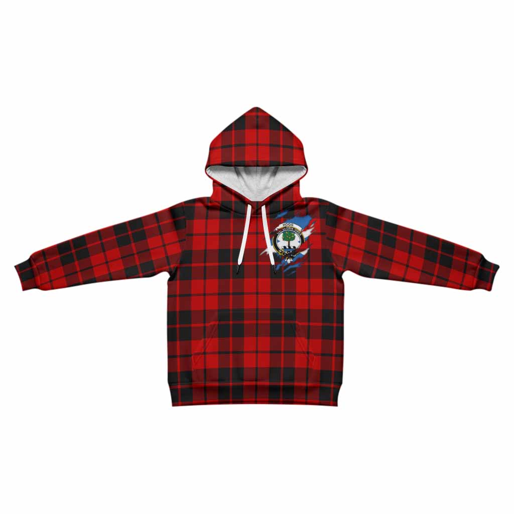 Hogg (Hog) Clan Crest In Me Tartan Kid Hoodie Scotland Flag Style