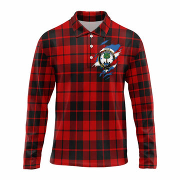 Hogg (Hog) Clan Crest In Me Tartan Long Sleeve Polo Shirt Scotland Flag Style