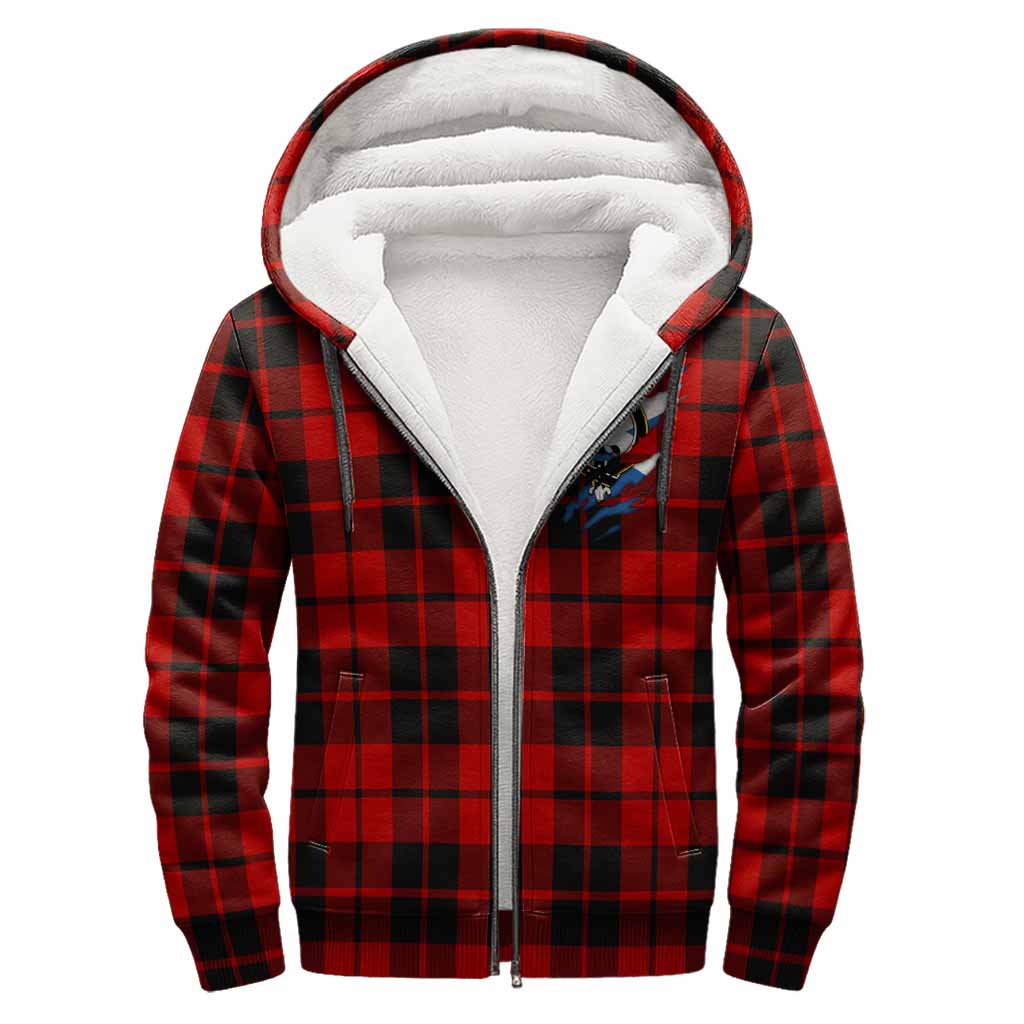 Hogg (Hog) Clan Crest In Me Tartan Sherpa Hoodie Scotland Flag Style