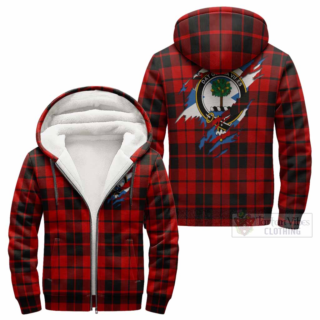 Hogg (Hog) Clan Crest In Me Tartan Sherpa Hoodie Scotland Flag Style