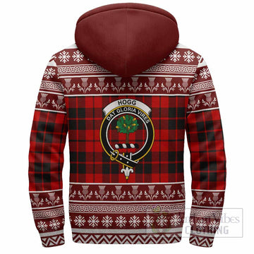Hogg (Hog) Clan Tartan Christmas Fleece Hoodie with Family Crest