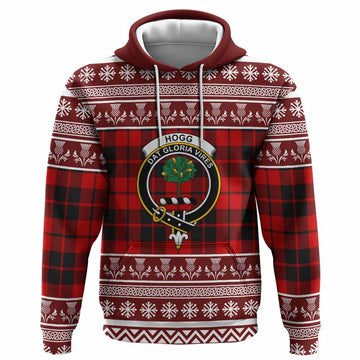 Hogg (Hog) Clan Tartan Christmas Hoodie with Family Crest