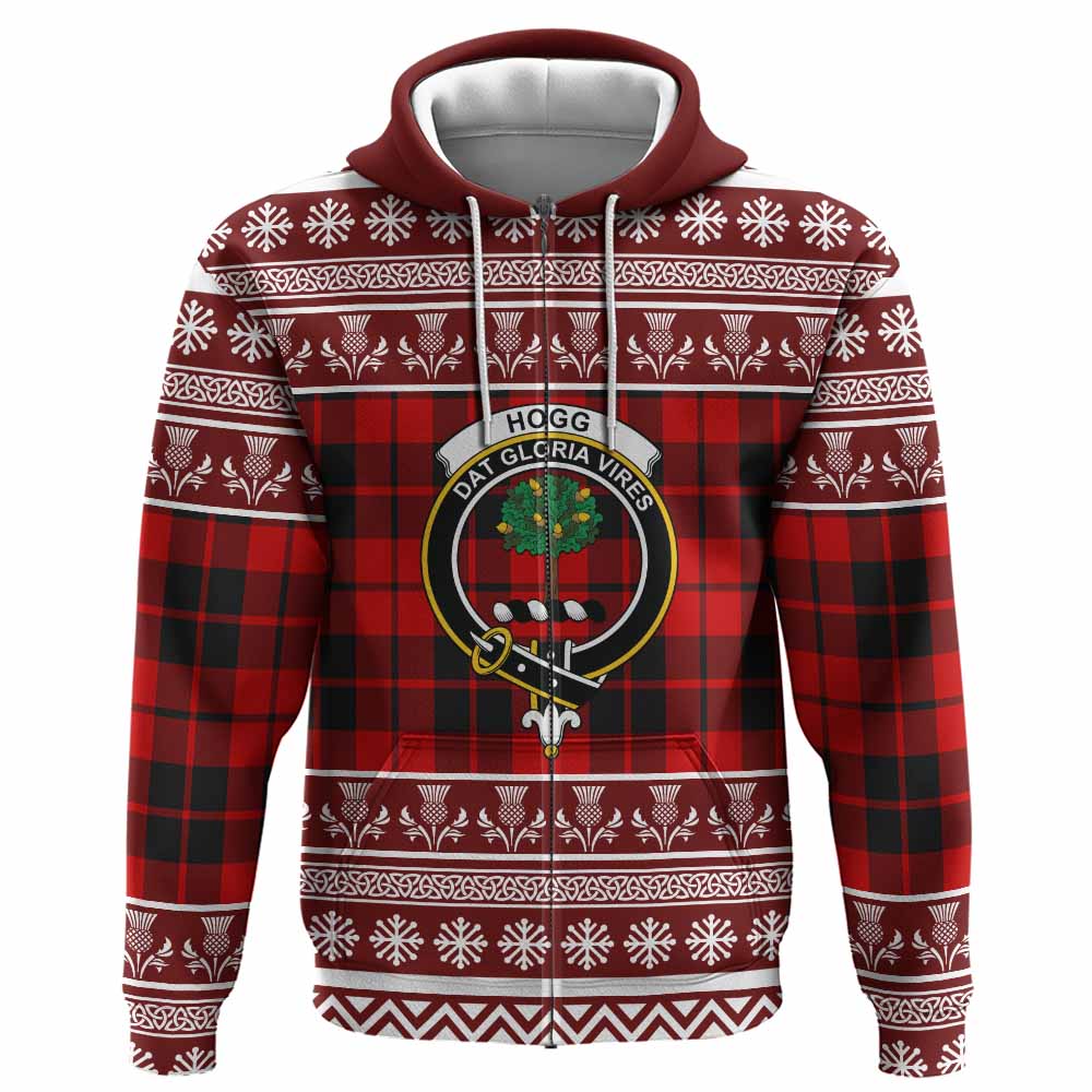 Hogg (Hog) Clan Tartan Christmas Hoodie with Family Crest - Tartan Vibes Clothing