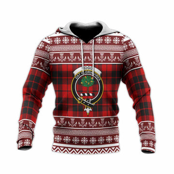 Hogg (Hog) Clan Tartan Christmas Knitted Hoodie with Family Crest