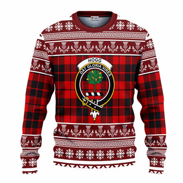 Hogg (Hog) Clan Tartan Christmas Ugly Sweater with Family Crest