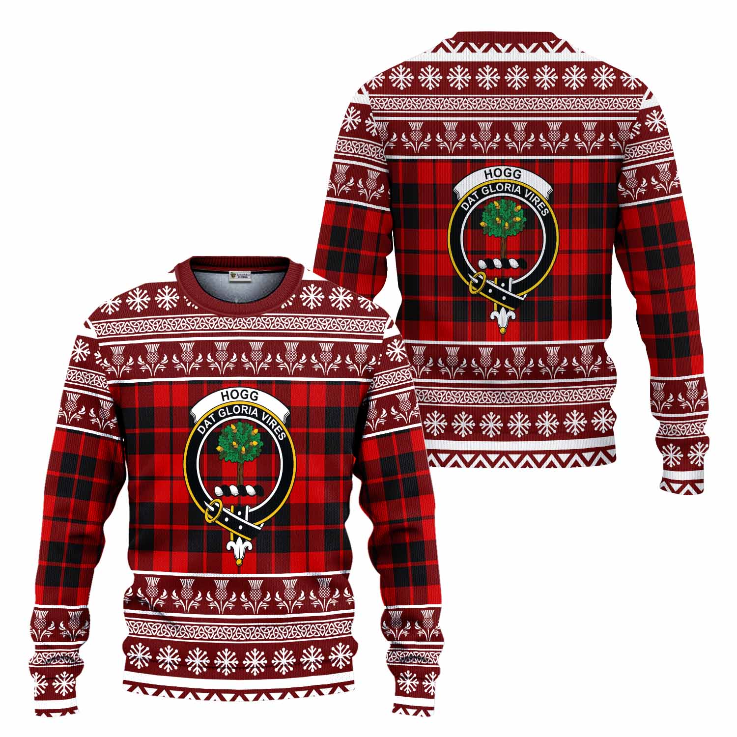 Hogg (Hog) Clan Tartan Christmas Ugly Sweater with Family Crest - Tartan Vibes Clothing