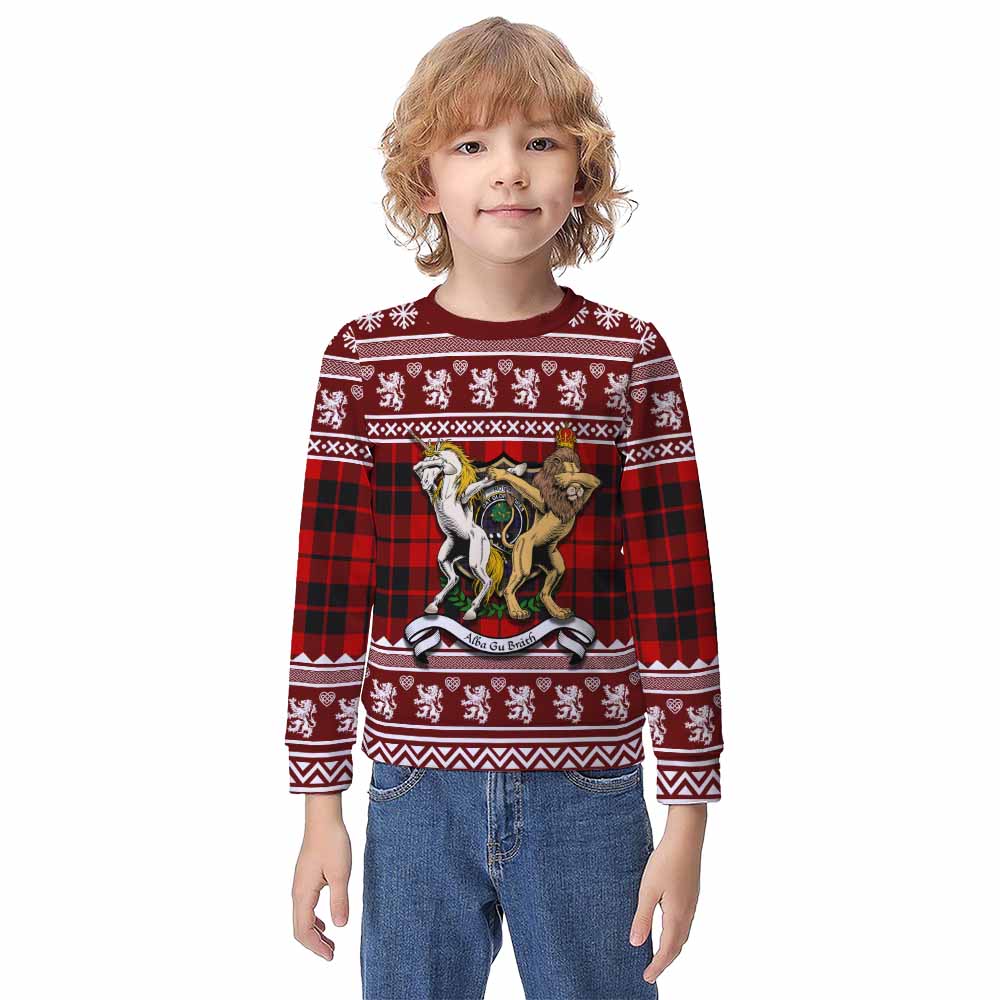 Hogg (Hog) Clan Tartan Crest Christmas Kid Ugly Sweatshirt Coat of Arms Funny Style - Tartan Vibes Clothing
