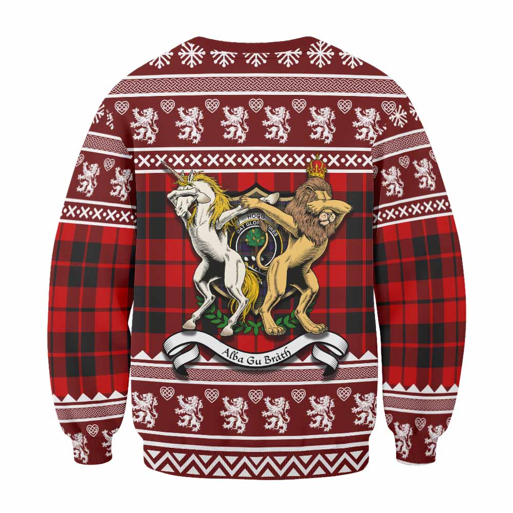 Hogg (Hog) Clan Tartan Crest Christmas Sweatshirt Coat of Arms Funny Style - Tartan Vibes Clothing