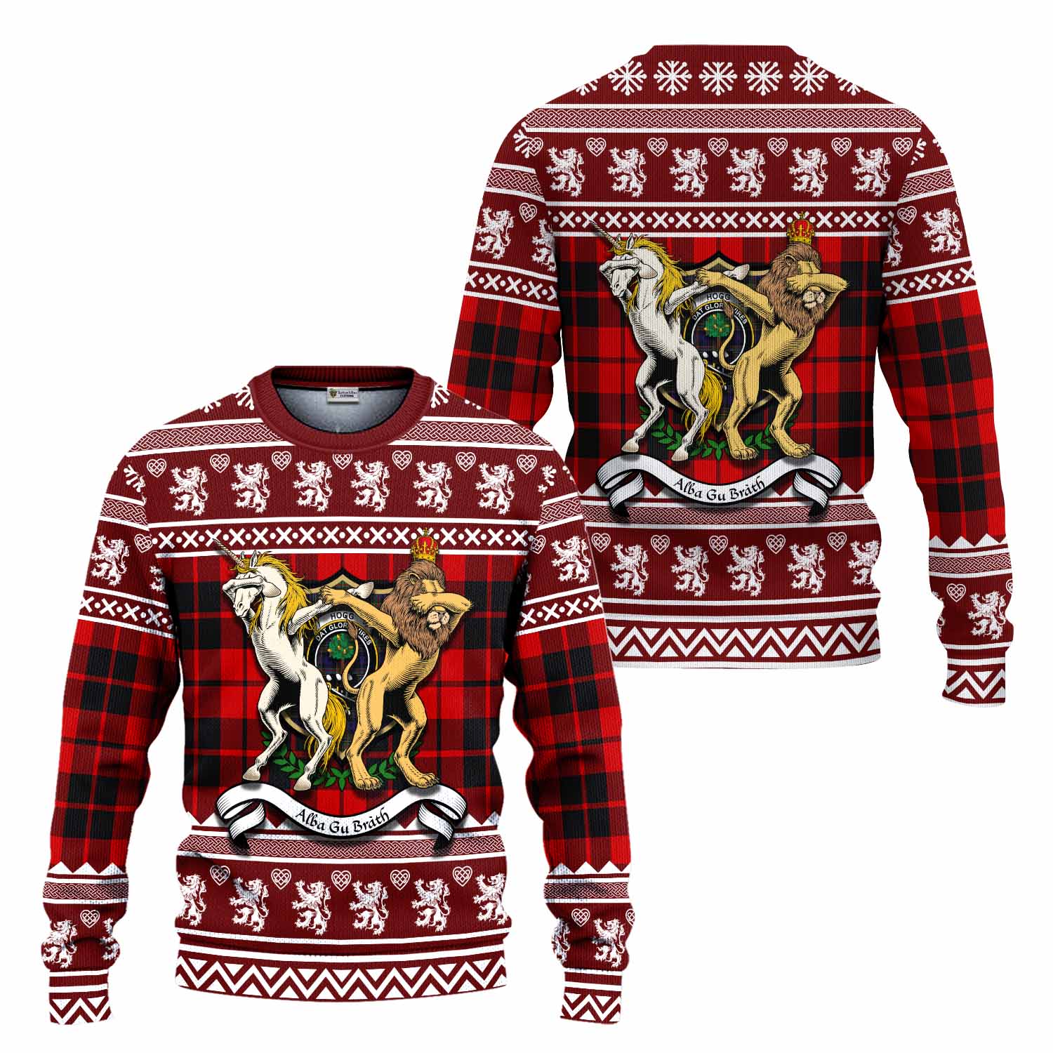 Hogg (Hog) Clan Tartan Crest Christmas Ugly Sweater Coat of Arms Funny Style - Tartan Vibes Clothing