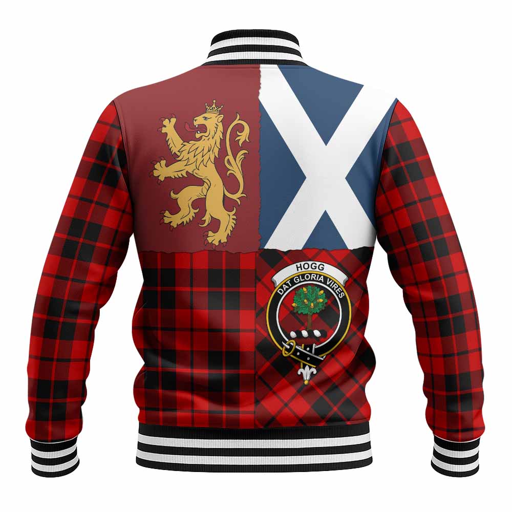 Hogg (Hog) Crest Tartan Baseball Jacket with Lion Rampant Saltire Style