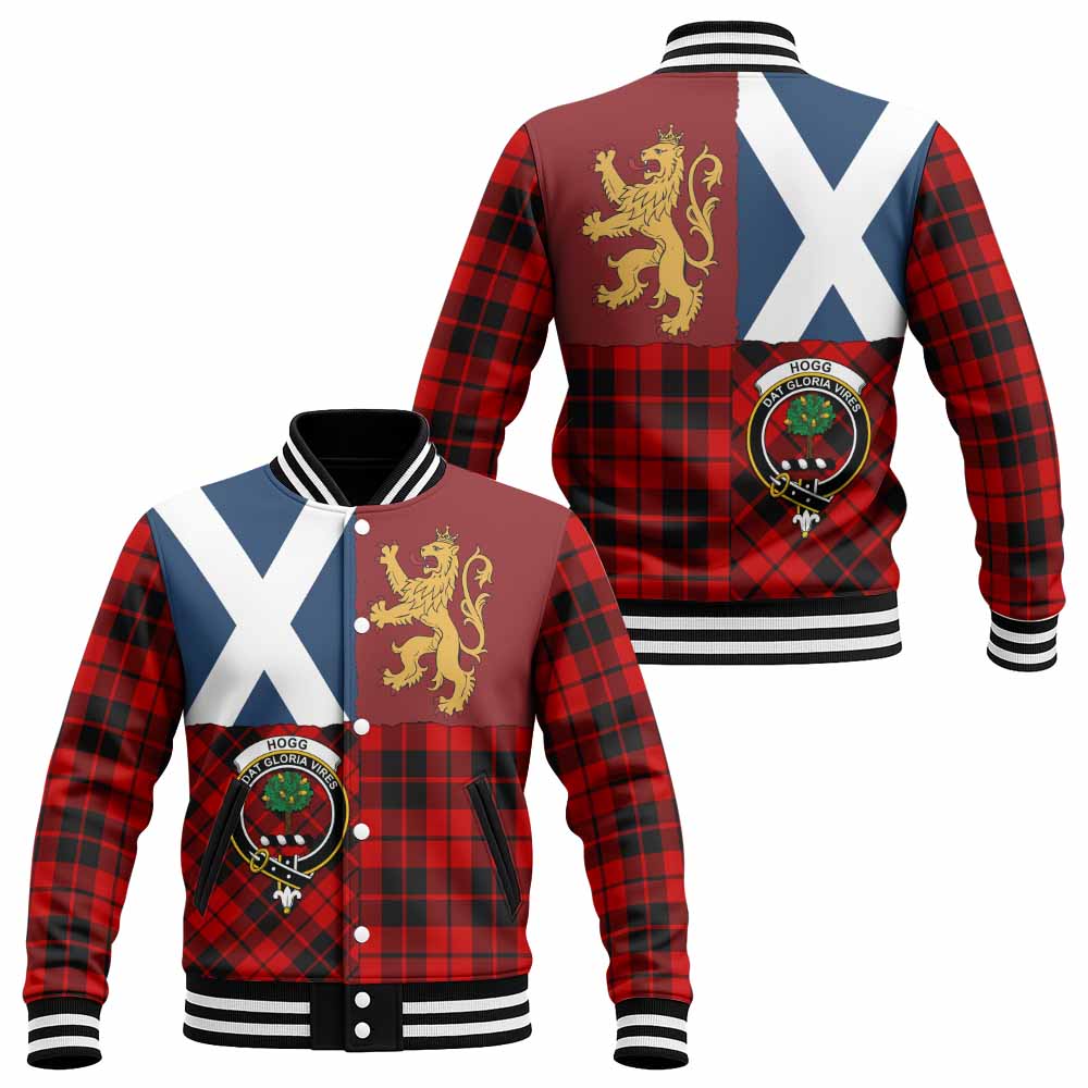 Hogg (Hog) Crest Tartan Baseball Jacket with Lion Rampant Saltire Style