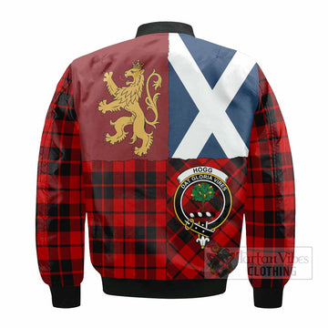 Hogg (Hog) Crest Tartan Bomber Jacket with Lion Rampant Saltire Style