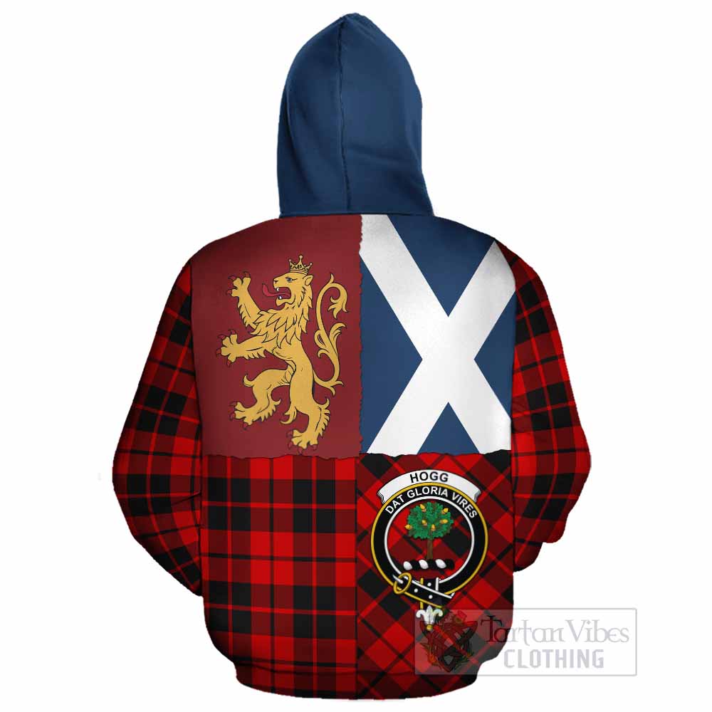 Hogg (Hog) Crest Tartan Cotton Hoodie with Lion Rampant Saltire Style - Tartan Vibes Clothing
